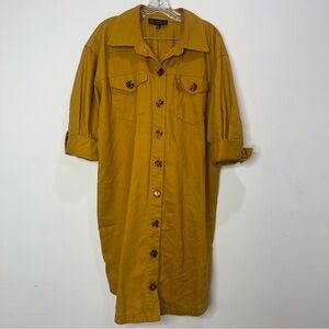 Eloquii Yellow Denim Dress Denim Jacket Plus Size 14